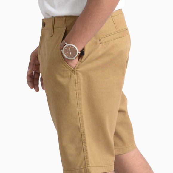 OLGYN Men’s Regular Fit Khaki Chino Shorts - Picture 3 of 4